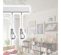 Kit de rail de suspension pour photos et photos - 300 cm - Réglable - Avec crochets - Pour décoration d'intérieur, exposition et art mural (comprend un câble de 2,5 m et 2 crochets)