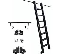 Kit de rail d'échelle coulissante | Rail réglable de 200 cm à 600 cm pour portes de grange de bibliothèque et placards (échelle non incluse)