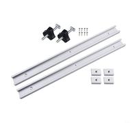 Kit de rail en T fabriqué en alliage d'aluminium anodisé avec trous de montage pré-percés pour fixations et pinces de travail du bois (400 mm)
