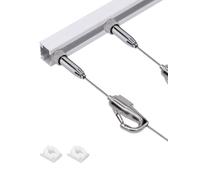 Kit de rail mural réglable for accrochage de tableaux, avec câbles en acier, for galeries d'art, écoles et musées.(Rope-300cm,140cm/55.12 in)