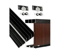 Kit de rail pour porte coulissante à 3 voies pour portes de 1,5 à 1,8 cm d'épaisseur, quincaillerie d'armoire, placard, cloison de séparation de pièce, 180 cm
