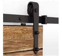 Kit de Rail pour Porte Coulissante - JEOBEST - 366cm - Noir - En applique - En bois - De sécurité