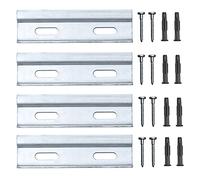 Kit de rails courts sossai® Dexo | Longueur 10 cm | 4x rails courts + vis + chevilles | pour accrocher les meubles de cuisine suspendus