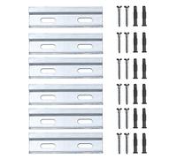 Kit de rails courts sossai® Dexo | Longueur 10 cm | 6x rails courts + vis + chevilles | pour accrocher les meubles de cuisine suspendus