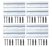 Kit de rails courts sossai® Dexo | Longueur 10 cm | 8x rails courts + vis + chevilles | pour accrocher les meubles de cuisine suspendus