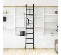 Kit de Rails de Ladders Glissants Épais pour Bibliothèque 3,3-24ft | Système de rail coulissant pour échelle robuste, idéal pour gain de place dans bureaux et lofts.