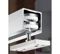 Kit de rails de porte battants à 2 battants - 3 mm d'épaisseur - Rail coulissant pour porte de grange - Guide de pliage de porte moustiquaire commerciale - Système à 2 portes - Installation facile