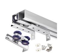 Kit de Rails de Porte coulissante de Grange Robuste et réglable, Fixation au Plafond, Utilisation directionnelle Polyvalente, idéal pour la décoration de la Maison et du Bureau