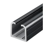 Kit de rails de porte coulissante en aluminium de 120 cm, facile à installer, noir, système de double placard pour armoires coulissantes lisses pour portes en S, solution durable et élégante