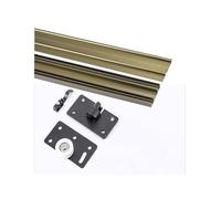 Kit de rails de porte coulissante en aluminium de 259,1 cm avec double poulie de guidage, système coulissant lisse pour armoire et portes d'armoire, 260 cm