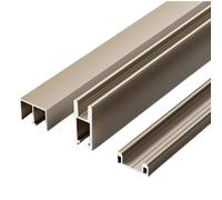 Kit de rails de porte coulissante en aluminium de 8 mm pour armoires - Design coulissant silencieux pour vitrines, bibliothèques et armoires, système de rail durable de 120 cm