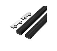 Kit de rails de porte coulissante en aluminium noir robuste - Double canal pour vitrines et vitrines - Glisse lisse, facile à installer, 80 cm, parfait pour un usage domestique et commercial