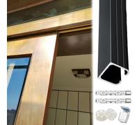 Kit de rails de porte coulissante pour portes en bois de grange, placard et cloisons de balcon - Comprend des rouleaux et un rail de montage au plafond pour un fonctionnement fluide