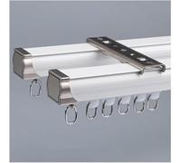 Kit de rails de rideaux droits en aluminium - Robuste pour séparateur de pièce, montage au plafond ou au mur, durabilité et utilisation polyvalente
