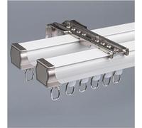 Kit de rails de rideaux droits en aluminium - Robuste pour séparateur de pièce, montage au plafond ou au mur, durabilité et utilisation polyvalente