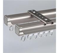Kit de rails de rideaux droits en aluminium - Robuste pour séparateur de pièce, montage au plafond ou au mur, durabilité et utilisation polyvalente