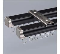Kit de rails de rideaux droits en aluminium - Robuste pour séparateur de pièce, montage au plafond ou au mur, durabilité et utilisation polyvalente