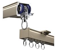 Kit de rails de rideaux en aluminium, capacité de 40 kg, tringle coulissante de luxe pour plafond ou mur, guide de roulement universel pour rideaux de séparation de pièce