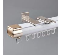 Kit de rails de rideaux silencieux - Rail coulissant robuste en alliage d'aluminium pour rideaux lisses, idéal pour la maison et le bureau (blanc)