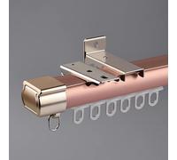 Kit de rails de rideaux silencieux - Système coulissant de montage au plafond/mur en alliage d'aluminium robuste pour rideaux lisses - Idéal pour la décoration d'intérieur et l'assombrissement de la