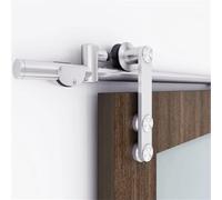 Kit de rails for porte grange coulissante en acier inoxydable 1,5 m, robuste, antirouille et anticorrosion, coulisse douceur silence