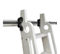 Kit de rails pour échelle coulissante (échelle non incluse) - Rail rond noir de 1 m à 6 m + accessoires d'extension, pour la maison, l'intérieur, les combles, les librairies (kit de rails de