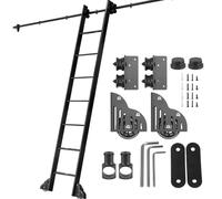 Kit de rails pour échelle mobile pour armoire de bureau ou bibliothèque, ensemble complet de quincaillerie (échelle non incluse), roulettes avec freins(Telescopic,366cm Kit de piste)