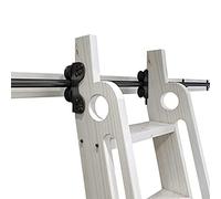 Kit de rails pour porte coulissante de grange de 1 m à 6,1 m, système de rouleau monté au plafond pour loft et bureau avec roues au sol (sans échelle) - Taille de la piste 200 cm