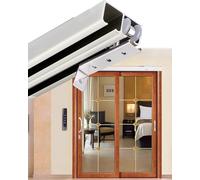Kit de Rails Pour Porte Coulissante Escamotable Pour Système À 2 Portes, Kit de Quincaillerie Argenté Pour Porte de Grange À Double Voie, Rail de Porte Pliante Robuste/13.4Ft/4.1M