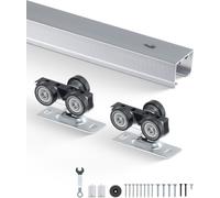 Kit de rails pour porte coulissante VEVOR Système de porte coulissante 1441 mm Kit de ferrures pour portes individuelles de 610-762 mm de large, sans frottement et facile à installer Ferrure de porte