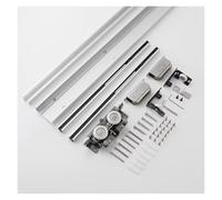Kit de rails pour porte Kit de quincaillerie pour porte coulissante de grange dissimulée, rail mural invisible avec fermeture amortie et ouverture par simple pression(118cm)