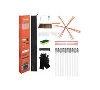 Kit de Ramonage 10 m Brosse Ramonage Cheminée Extensible Outil de Nettoyage Flexible 90° pour Conduits de Cheminées Carrées