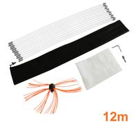 Kit de ramonage 12m Nylon Flexible Hérisson de Ramonage Synthétique Nettoyage Poêle Entrainement Perceuse Électrique