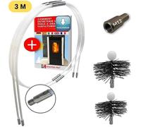 Kit de Ramonage - 3 mètres - Poêles Pellets et Granulés - Shaffer Pro - Nettoyez Facilement, Sans Risque
