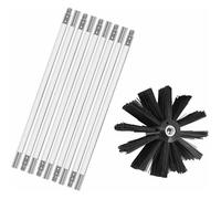Kit de Ramonage, Cheminee Outil Nettoyage de CheminéE Brosses Kit Comprenant 9 Tiges Flexibles de 410 mm et TêTes de Brosse po