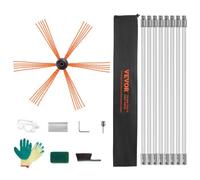 Kit de Ramonage Cheminée - VEVOR - Poêle Pellet 8m Brosse Rotative 8 Tiges Flexibles Nylon