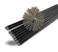 Kit de ramonage classique conduits non gainés | Hérisson acier plat | Ø 180 mm | 9 * 1,4 m | 9 cannes noires Ø 17mm creuses | Cheminées | Kibros 4KIT18ALO