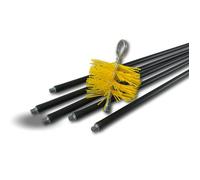 Kit de ramonage conduits gainés | Brosse hérisson rond synthétique | Diamètre 125 mm | 5 cannes noires | 5*1,4 m | 4KIT125N