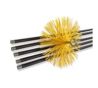 Kit de ramonage conduits gainés | Brosse hérisson synthétique | Diamètre 180 mm | 7 mètres en 5 cannes de 1,40 m | Cheminées, poêle