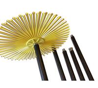 Kit de ramonage économique conduits gainés | Brosse hérisson synthétique | Diamètre 250 mm | 7 m en 5 cannes de 1,40 m | Cheminées, poêles, chaudières, canalisations, gouttières | Kibros 4KIT3SEb