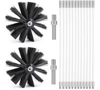 Kit de Ramonage Kit Brosse Netage Cheminée Ø25mm Outil Netage pour Cheminées avec 2 Tiges Flexibles de 40 mm e HERISSON DE RAMONAGE
