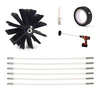 Kit De Ramonage Poêle Pellet, Outil Nettoyage De Cheminée Brosses Réglable 6/9/12/15 Flexibles Cannes Kit pour Nettoyage du Poêle À Granulés pour Nettoyer Chaudières Canalisations,8FT
