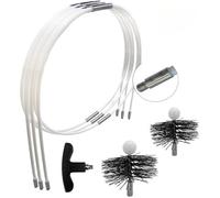 Kit de ramonage - poêles à bois et pellets - 6 métres - Lot de 2 brosse de ramonage 120 mm et 150 mm - SHAFFER PRO