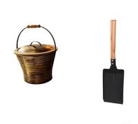 Kit de Ramonage pour cheminée 3 : Seau Brosse en Fer pour Poêle à Granules et Insert - Nettoyage Suie Débris 18x24cm(2-piece set)