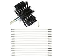 Kit De Ramonage pour Poêle à Bois Brosse De Ramonage Brosse De Nettoyage De Conduit De Fumée Et Ensemble De Tiges Ensemble De Bâtons De Nettoyage De La Suie Brosse De Dragage D, 12 Rods, 610mm