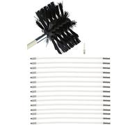 Kit De Ramonage Pour Poêle À Granulés Hérisson Ramonage, Brosse Pour Tuyau De Poêle Cheminée, Avec 9 Tiges En Nylon, 1 Tête De Brosse Et 1 Tige Hexagonale Kit de nettoyage de cheminée(15 Rods,410mm)