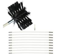 Kit de Ramonage pour Poêle à Granulés Hérisson Ramonage, Brosse pour Tuyau de Poêle Cheminée, avec 9 tiges en Nylon, 1 tête de Brosse et 1 Tige Hexagonale pour Climatisation, Sèche-Linge