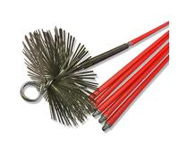 Kit de ramonage pro conduits non gainés | Hérisson acier plat | Ø 200 mm | 8,50 m 6 cannes | Ressort de départ | Embouts métal |