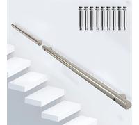 Kit de rampe d'escalier - 1 m, 2 m, 300 cm, 3,5 m, 4 m, 4,5 m, 5 m, 6 m, rampes murales pour escaliers intérieurs et extérieurs, rampes de sécurité industrielles antidérapantes en acier inoxydable