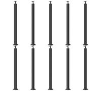 Kit de rampe d'escalier carré noir en métal réglable à 270° pour marches d'intérieur/extérieur, terrasses et jardins, broches de sécurité durables pour décoration d'intérieur moderne